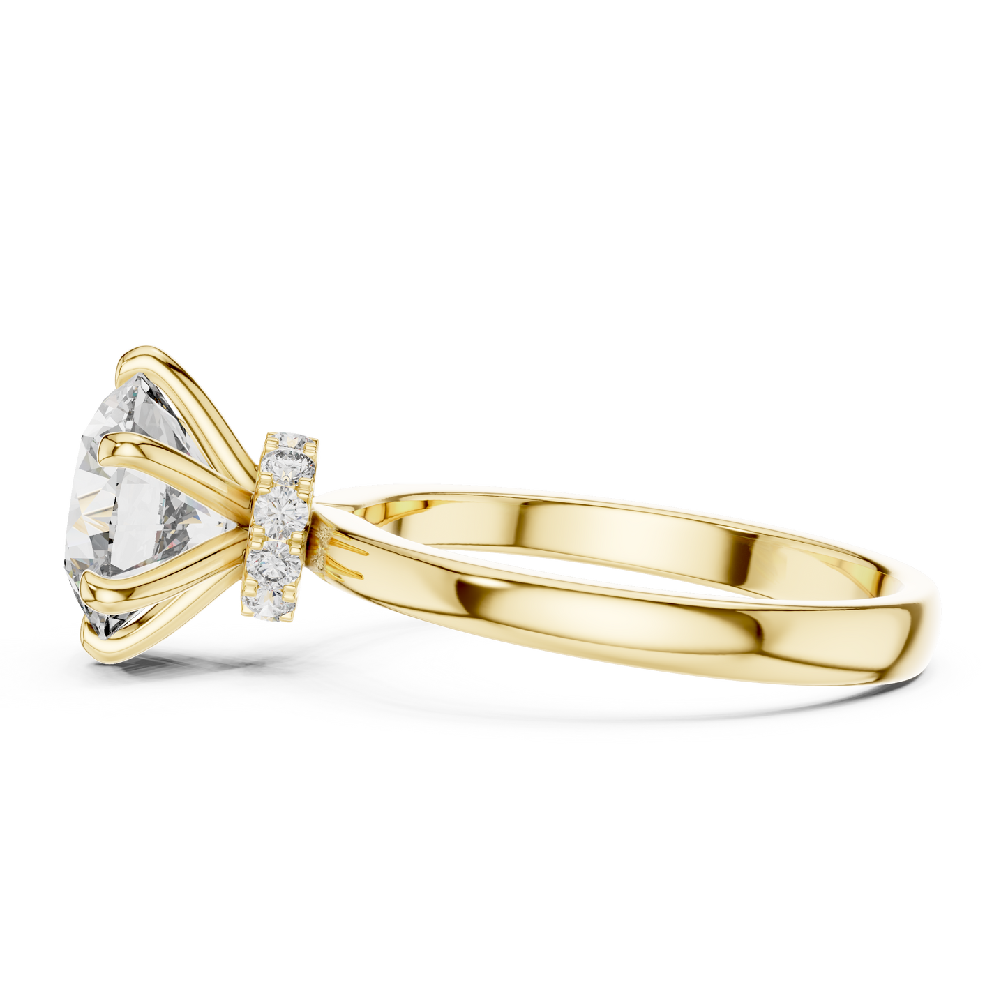 Anillo Solitario 2.15ctw con Halo Oculto | Diamante Creado en Laboratorio en Oro 10K/18K, Plata y Platino (Tallas 8-20 Disponibles)