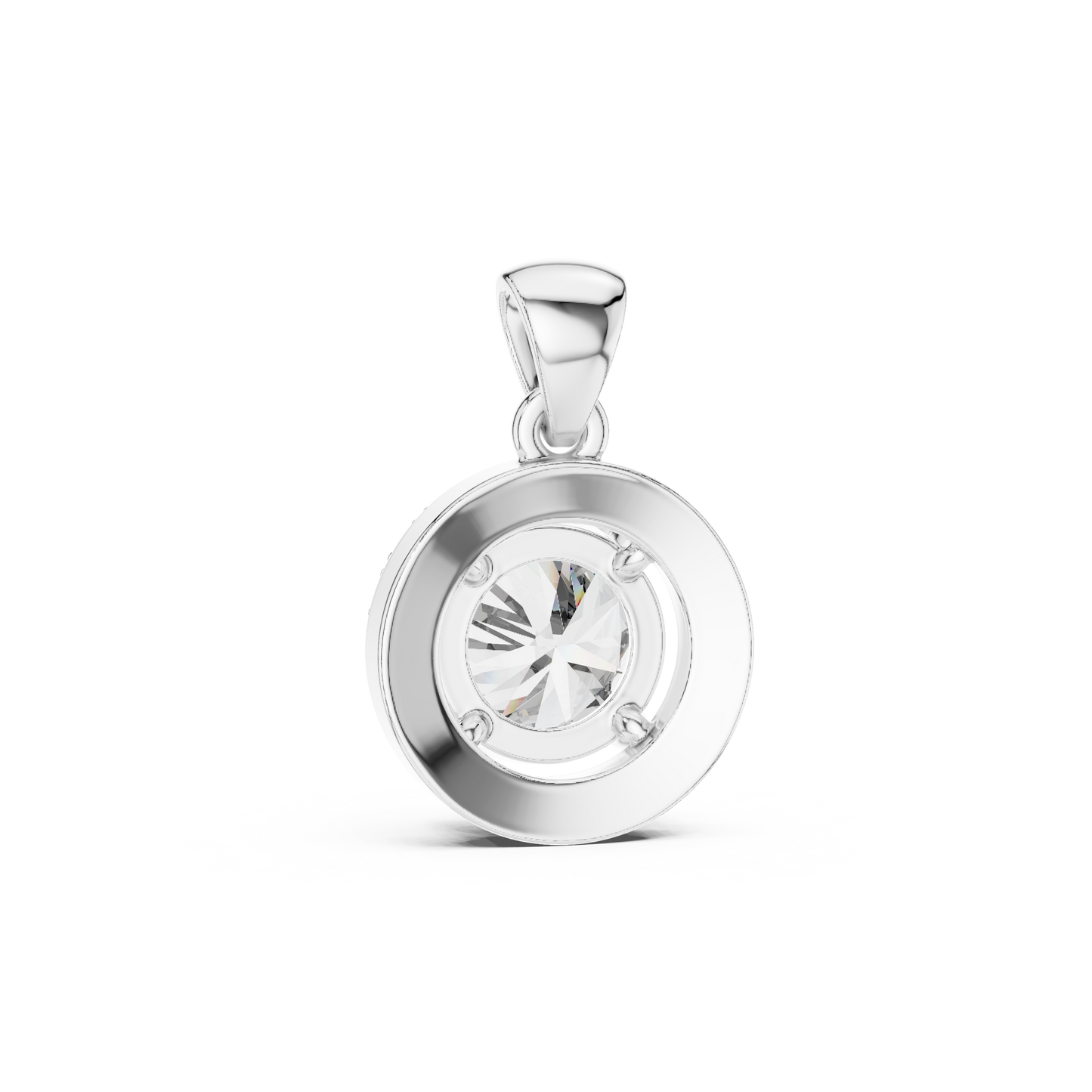 Colgante Solitario Halo Redondo 1.20ct en Córdoba, España | Diamante Creado en Laboratorio, Color D, Claridad VS | Oro 10K/18K, Plata y Platino (Disponible en Longitudes de 40 cm, 45 cm y 50 cm)