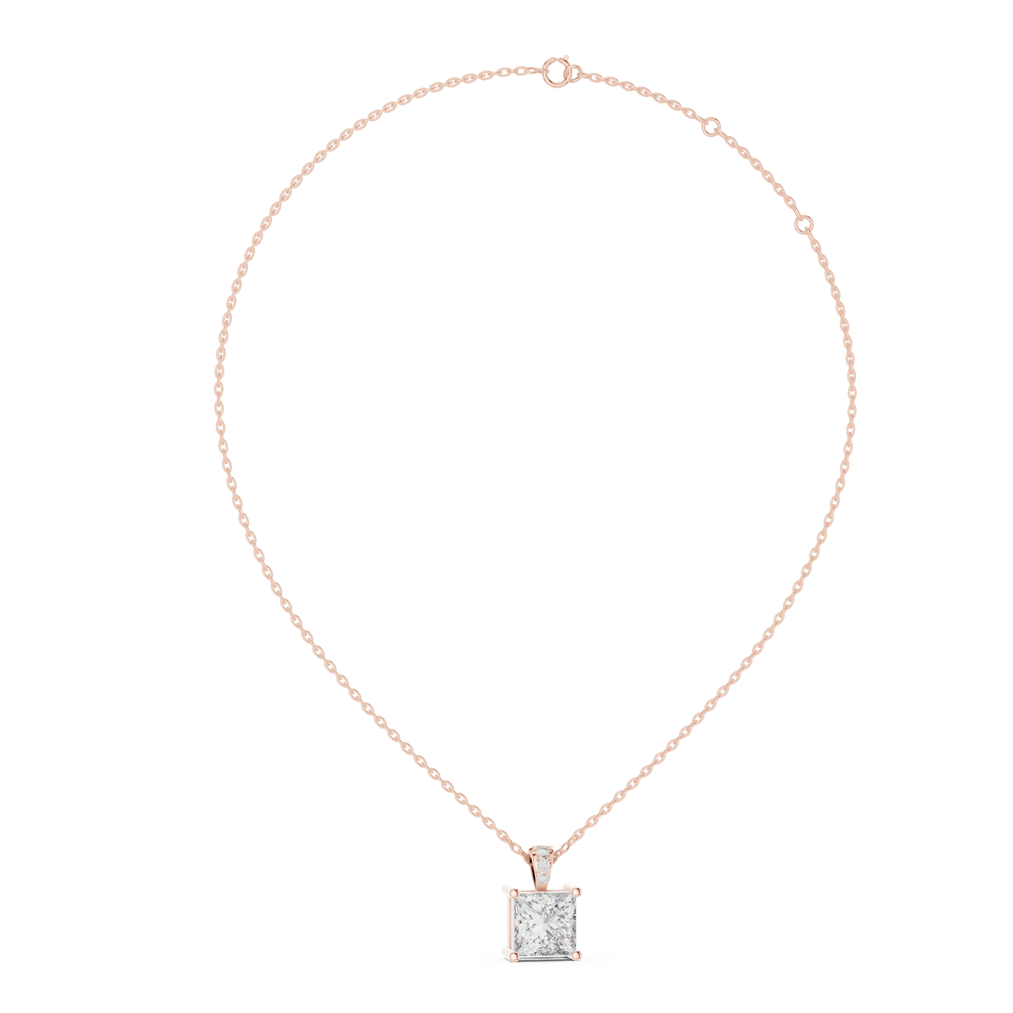 Colgante Minimalista Triple Diamante 0.04ctw en Córdoba, España | Diamante Creado en Laboratorio Color D Claridad VS | Oro 10K/18K, Plata y Platino (Disponible en Cadenas de 40cm, 45cm y 50cm)