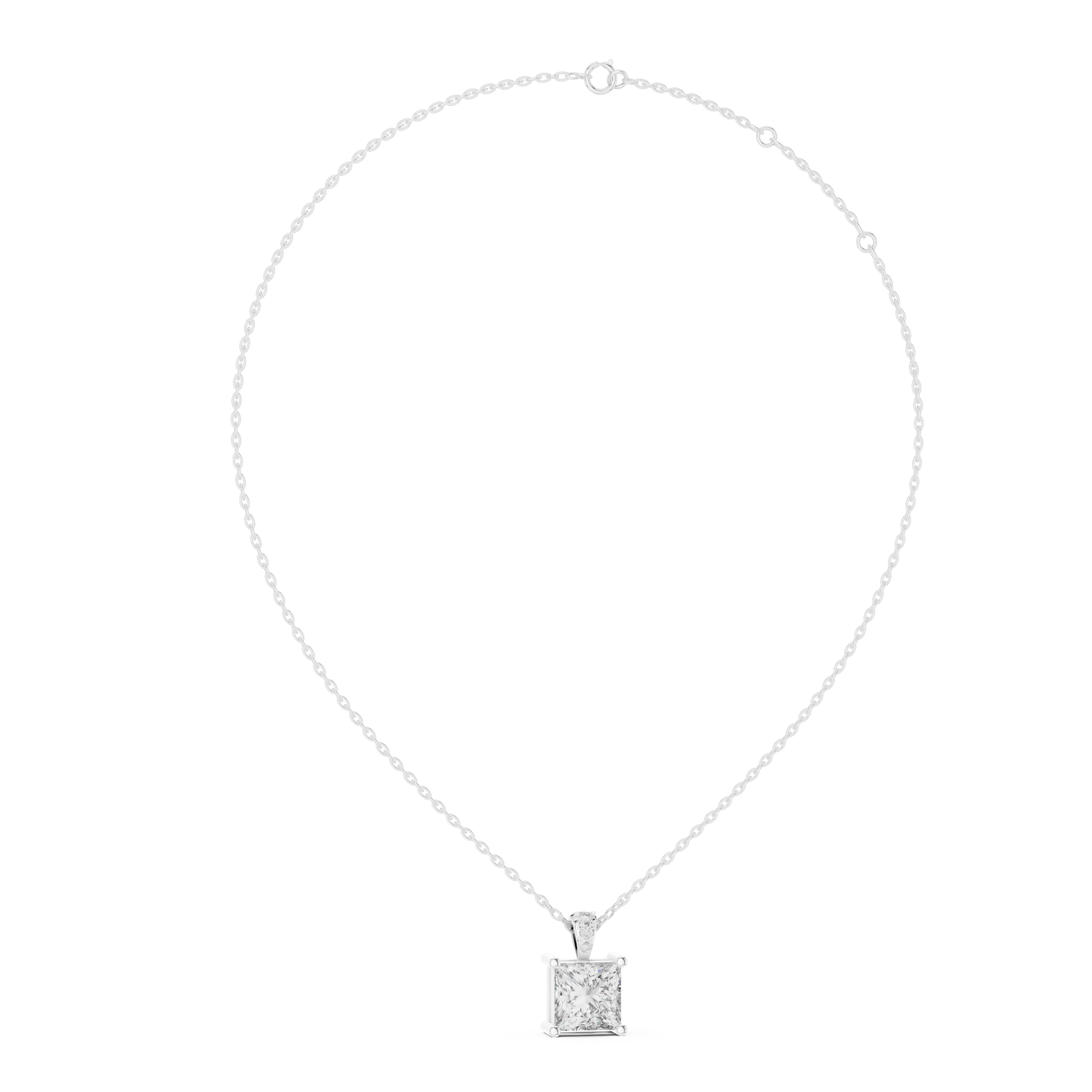 Colgante Minimalista Triple Diamante 0.04ctw en Córdoba, España | Diamante Creado en Laboratorio Color D Claridad VS | Oro 10K/18K, Plata y Platino (Disponible en Cadenas de 40cm, 45cm y 50cm)