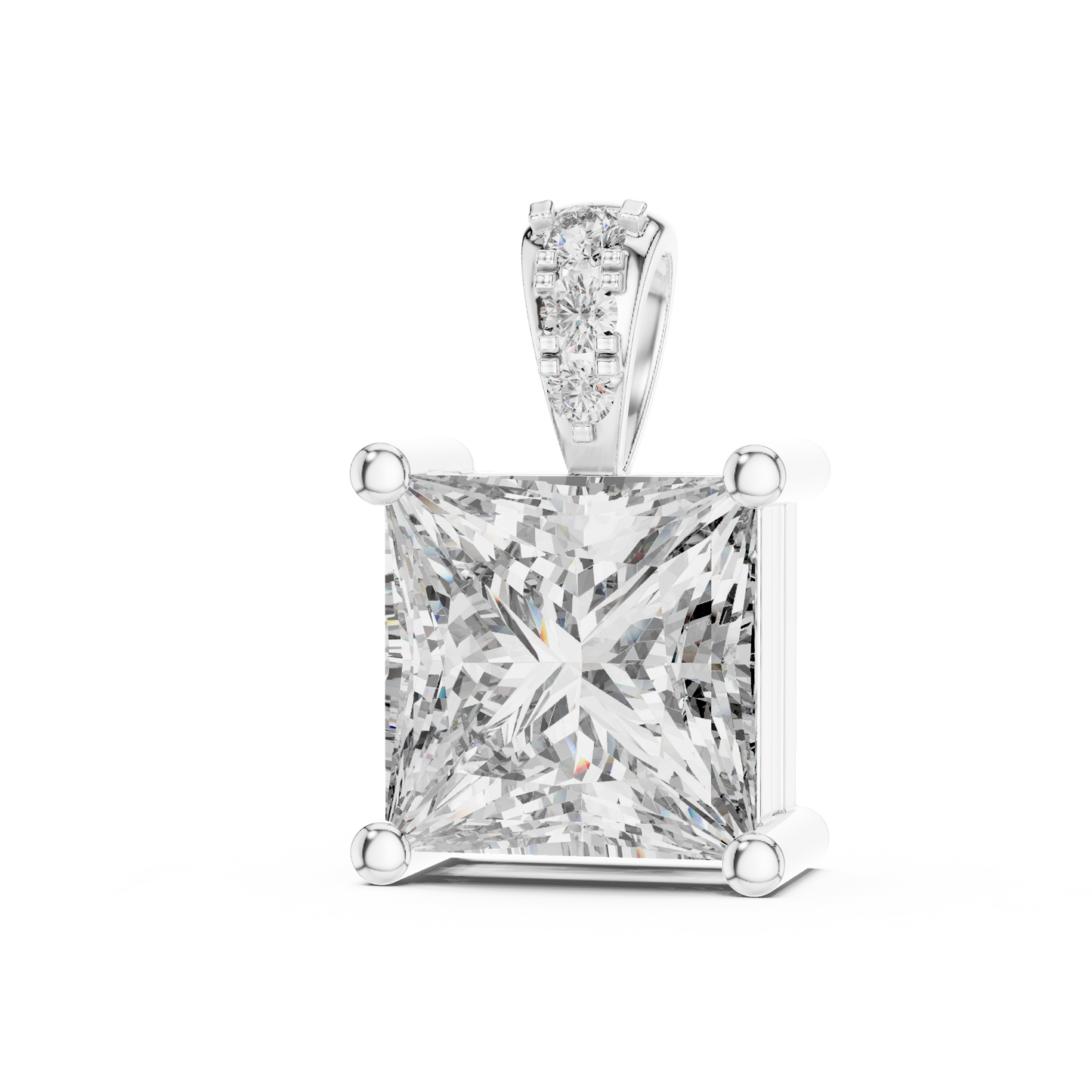 Colgante Minimalista Triple Diamante 0.04ctw en Córdoba, España | Diamante Creado en Laboratorio Color D Claridad VS | Oro 10K/18K, Plata y Platino (Disponible en Cadenas de 40cm, 45cm y 50cm)