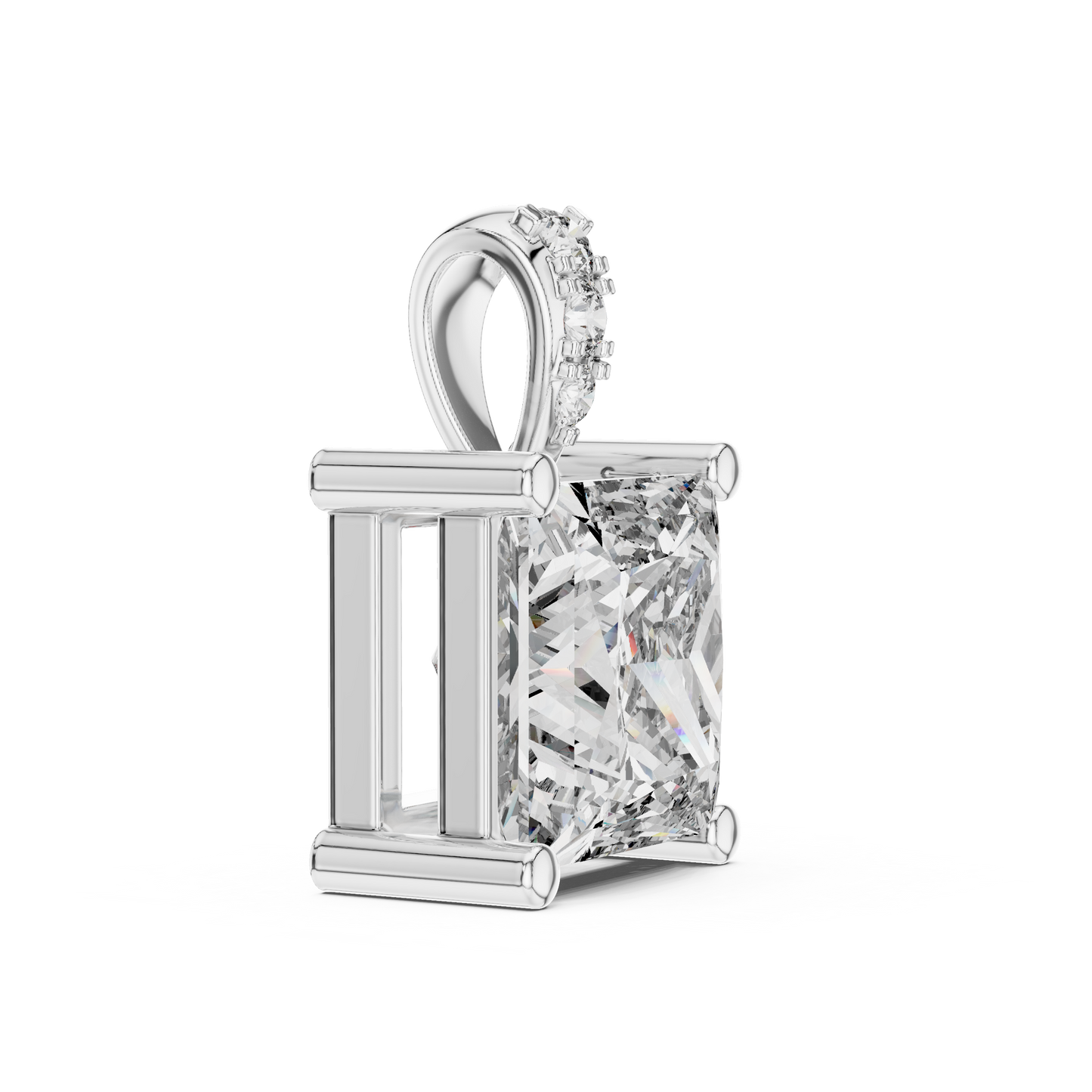 Colgante Minimalista Triple Diamante 0.04ctw en Córdoba, España | Diamante Creado en Laboratorio Color D Claridad VS | Oro 10K/18K, Plata y Platino (Disponible en Cadenas de 40cm, 45cm y 50cm)