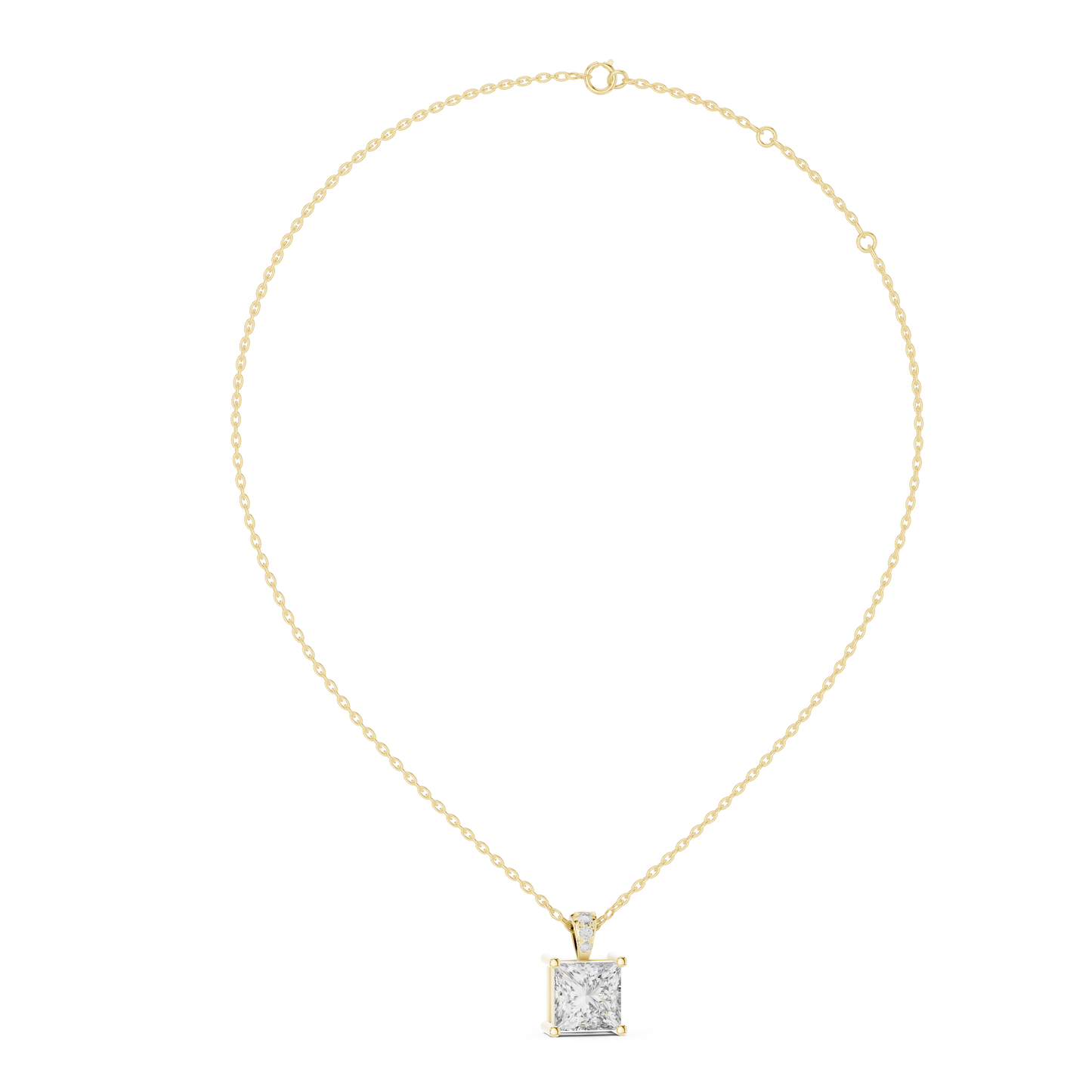 Colgante Minimalista Triple Diamante 0.04ctw en Córdoba, España | Diamante Creado en Laboratorio Color D Claridad VS | Oro 10K/18K, Plata y Platino (Disponible en Cadenas de 40cm, 45cm y 50cm)