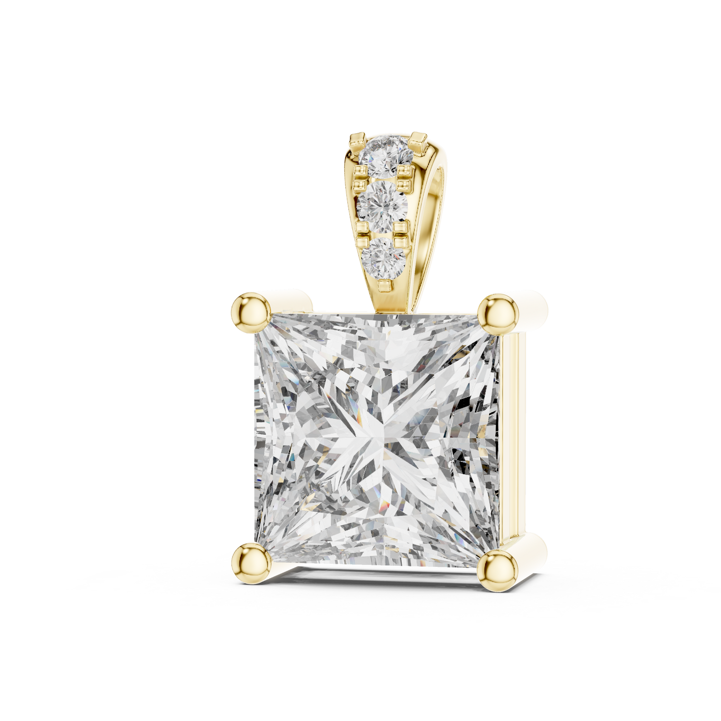 Colgante Minimalista Triple Diamante 0.04ctw en Córdoba, España | Diamante Creado en Laboratorio Color D Claridad VS | Oro 10K/18K, Plata y Platino (Disponible en Cadenas de 40cm, 45cm y 50cm)