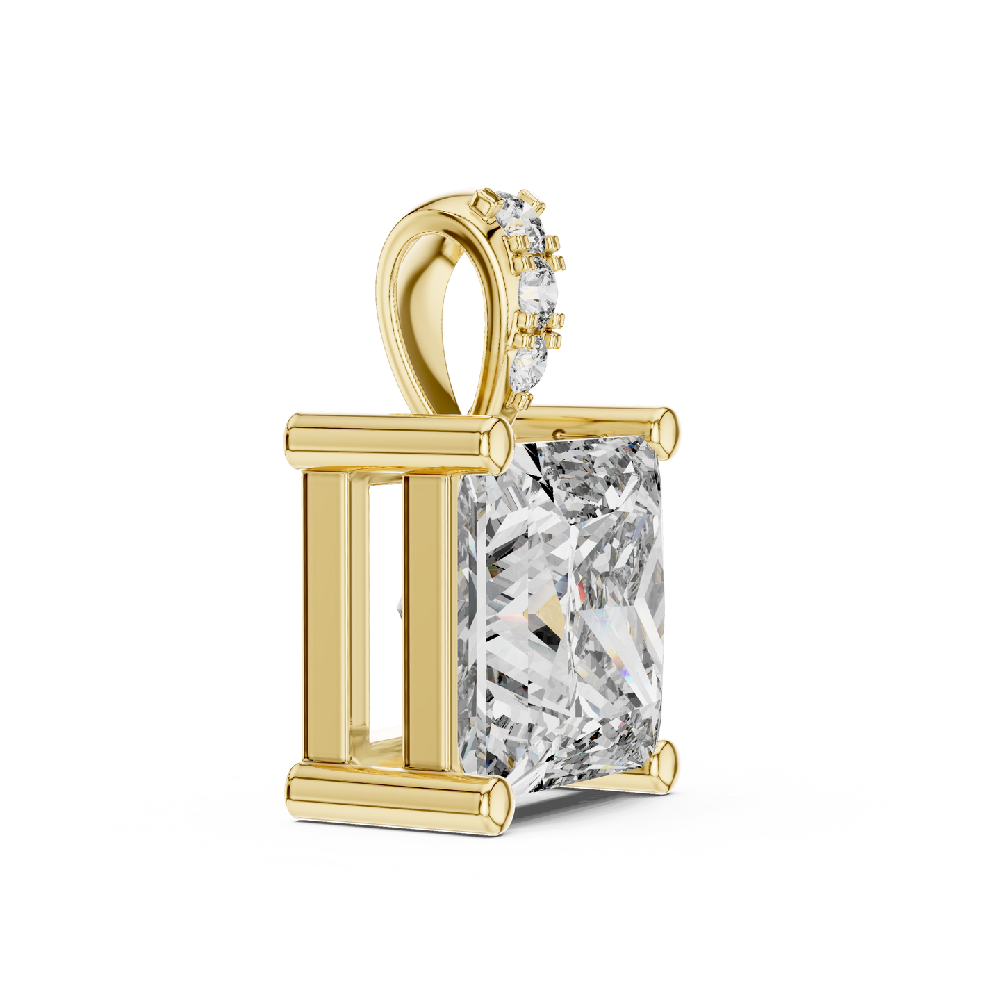 Colgante Minimalista Triple Diamante 0.04ctw en Córdoba, España | Diamante Creado en Laboratorio Color D Claridad VS | Oro 10K/18K, Plata y Platino (Disponible en Cadenas de 40cm, 45cm y 50cm)