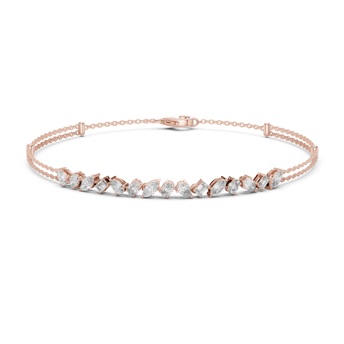 Pulsera Infinity de Diamantes Multi-Forma 1.50ctw en Córdoba, España | Corte Pera, Oval, Marquesa y Esmeralda | Diamantes Creados en Laboratorio Color D Claridad VS | Oro 10K/18K, Plata y Platino (Disponible en 16cm, 18cm y 20cm)