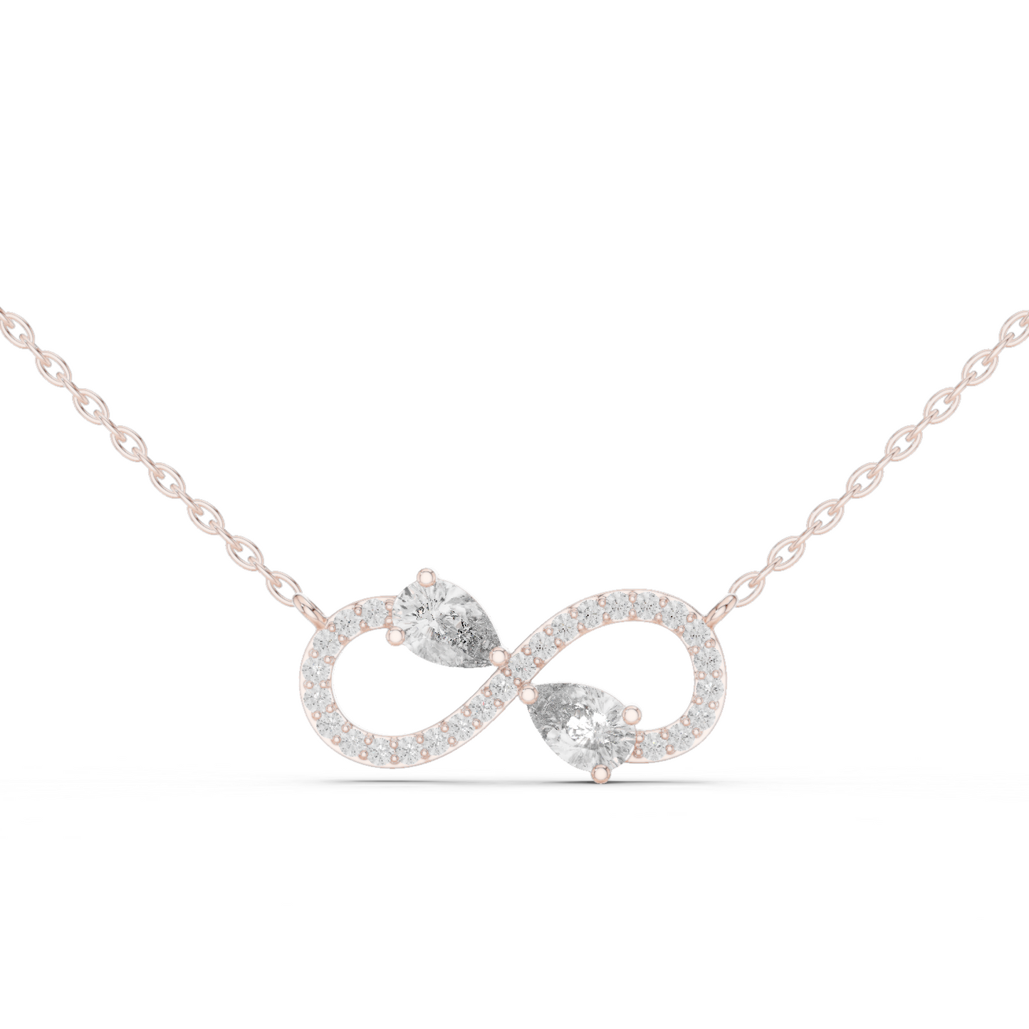 Colgante Infinito con Diamantes Corte Pera 0.71ctw en Córdoba, España | Símbolo de Amor Eterno | Diamantes Creados en Laboratorio Color D Claridad VS | Oro 10K/18K, Plata y Platino (Disponible en Cadenas de 40cm, 45cm y 50cm)
