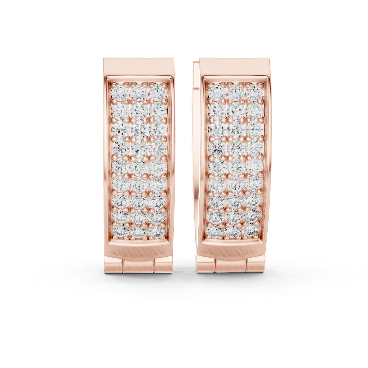 Pendientes Aro Huggie con Diamantes Pavé 0.54ctw en Córdoba, España | Diamantes Round Brilliant de 1.30mm Creados en Laboratorio | Oro 10K/14K/18K, Plata y Platino