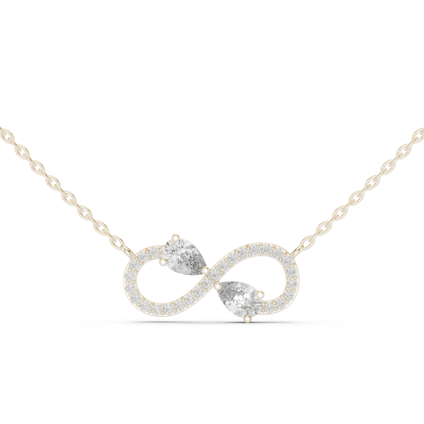Colgante Infinito con Diamantes Corte Pera 0.71ctw en Córdoba, España | Símbolo de Amor Eterno | Diamantes Creados en Laboratorio Color D Claridad VS | Oro 10K/18K, Plata y Platino (Disponible en Cadenas de 40cm, 45cm y 50cm)