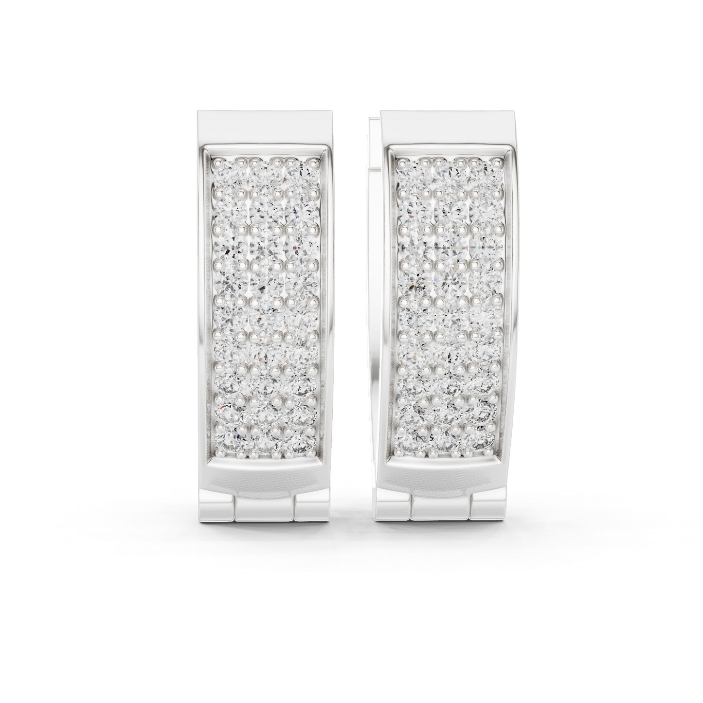 Pendientes Aro Huggie con Diamantes Pavé 0.54ctw en Córdoba, España | Diamantes Round Brilliant de 1.30mm Creados en Laboratorio | Oro 10K/14K/18K, Plata y Platino
