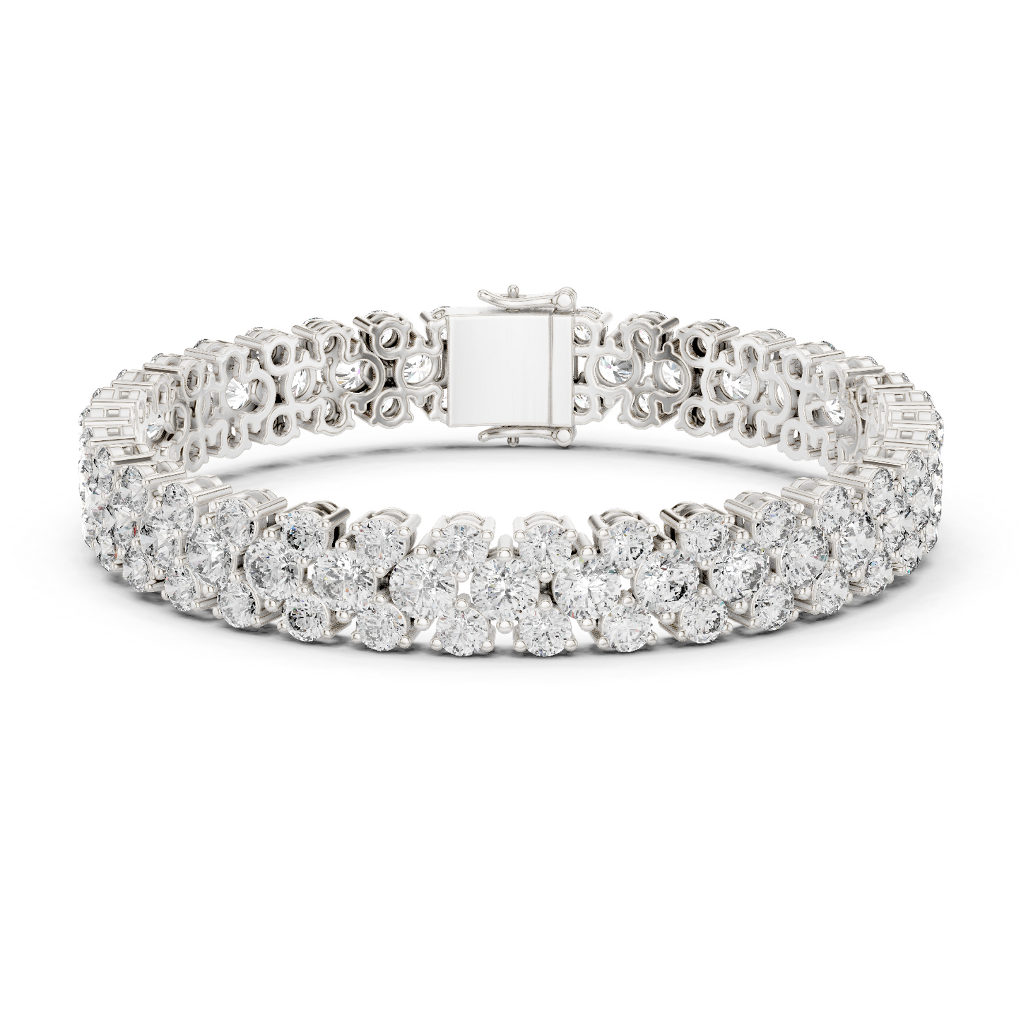 Pulsera Tennis de Diamantes Round Brilliant Triple Fila 17.38ctw en Córdoba, España | Diamantes Creados en Laboratorio Color D Claridad VS | Oro 10K/18K, Plata y Platino (Disponible en 16cm, 18cm y 20cm)