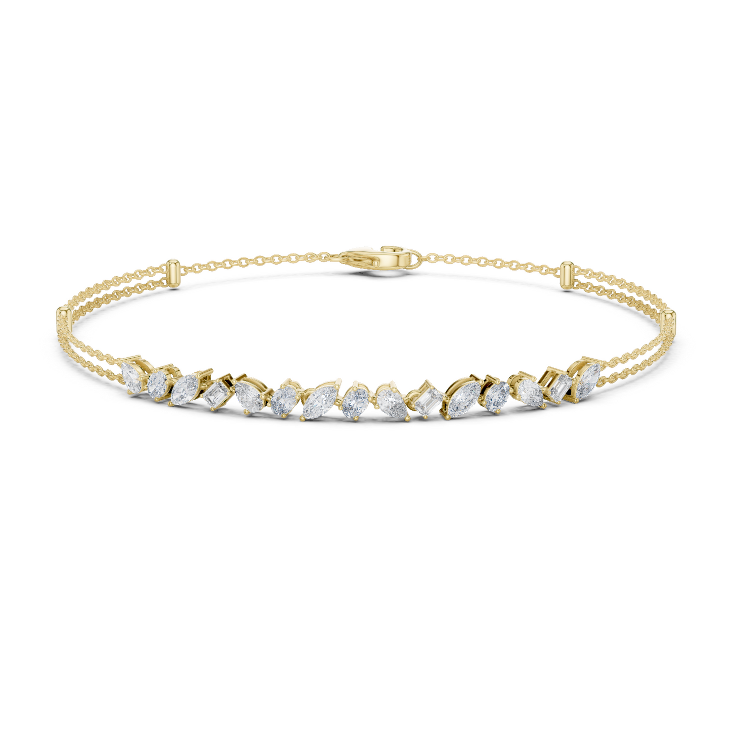 Pulsera Infinity de Diamantes Multi-Forma 1.50ctw en Córdoba, España | Corte Pera, Oval, Marquesa y Esmeralda | Diamantes Creados en Laboratorio Color D Claridad VS | Oro 10K/18K, Plata y Platino (Disponible en 16cm, 18cm y 20cm)