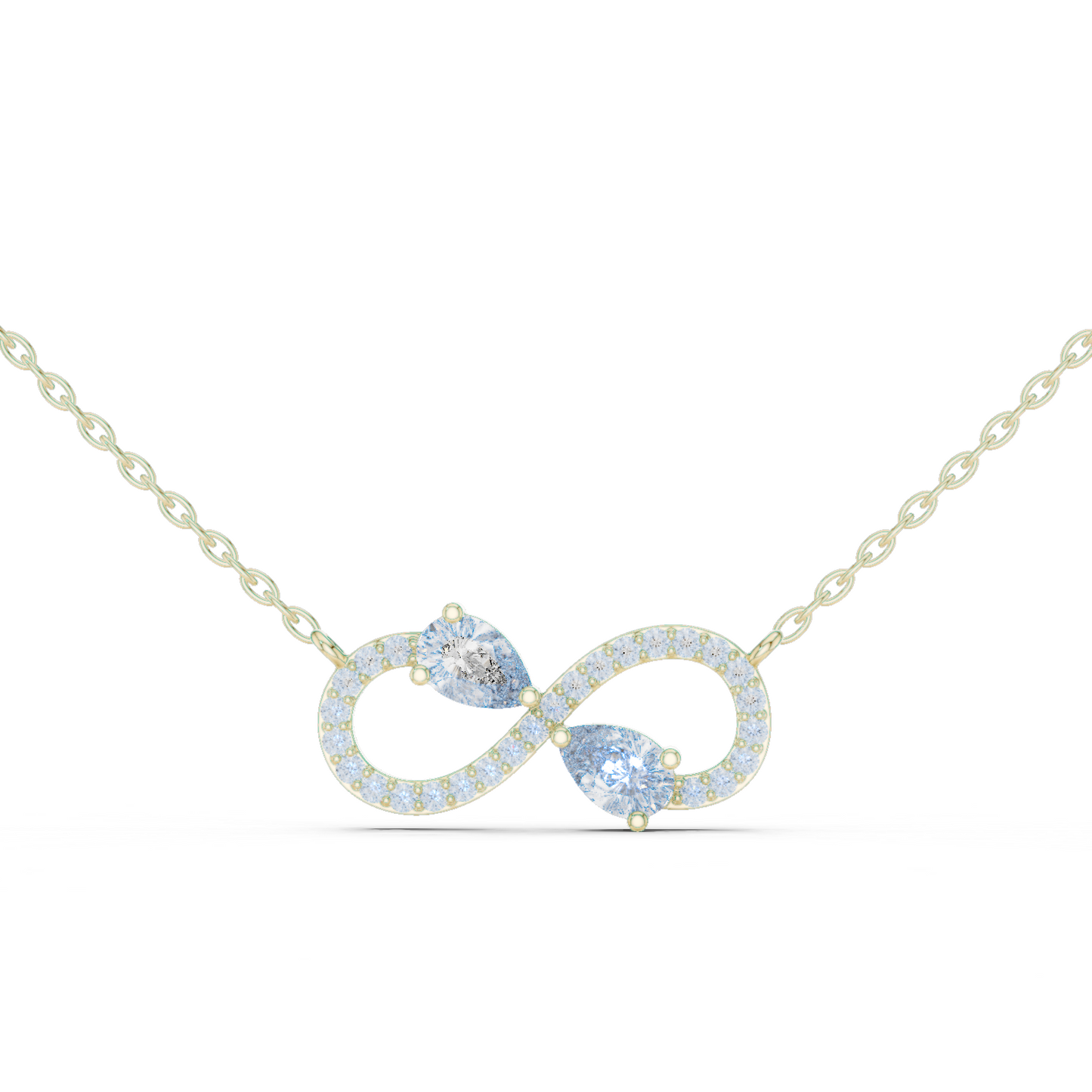 Colgante Infinito con Diamantes Corte Pera 0.71ctw en Córdoba, España | Símbolo de Amor Eterno | Diamantes Creados en Laboratorio Color D Claridad VS | Oro 10K/18K, Plata y Platino (Disponible en Cadenas de 40cm, 45cm y 50cm)