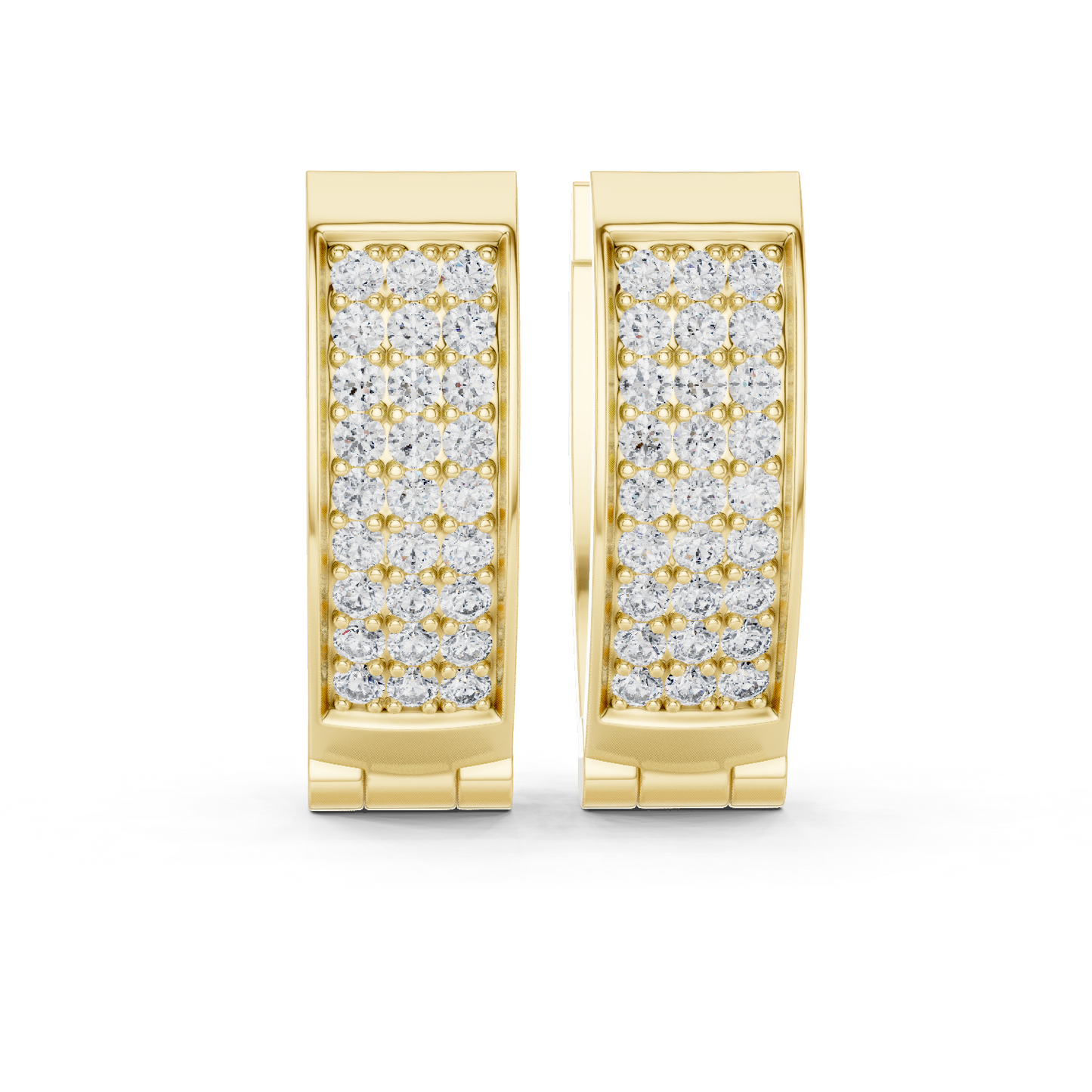 Pendientes Aro Huggie con Diamantes Pavé 0.54ctw en Córdoba, España | Diamantes Round Brilliant de 1.30mm Creados en Laboratorio | Oro 10K/14K/18K, Plata y Platino