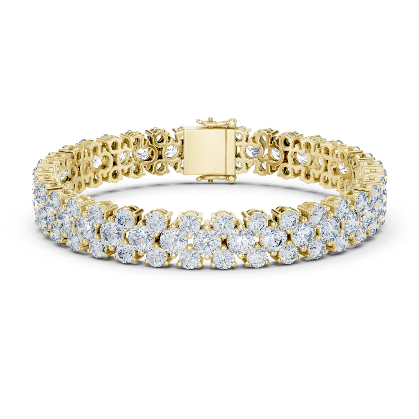 Pulsera Tennis de Diamantes Round Brilliant Triple Fila 17.38ctw en Córdoba, España | Diamantes Creados en Laboratorio Color D Claridad VS | Oro 10K/18K, Plata y Platino (Disponible en 16cm, 18cm y 20cm)